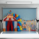 Lofaris Clown Elephant Circo Circus Balloons Cake Smash Backdrop